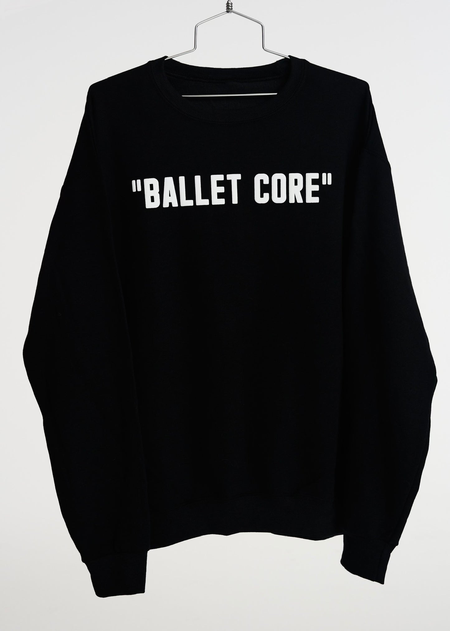 Black "Ballet Core" Puff Crewneck