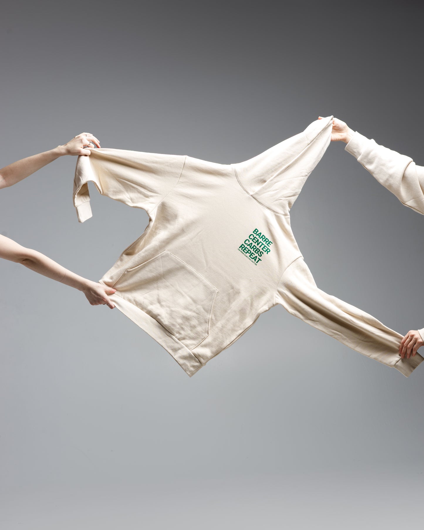 Ava Sautter's BARRE CENTER CARBS REPEAT HOODIE.