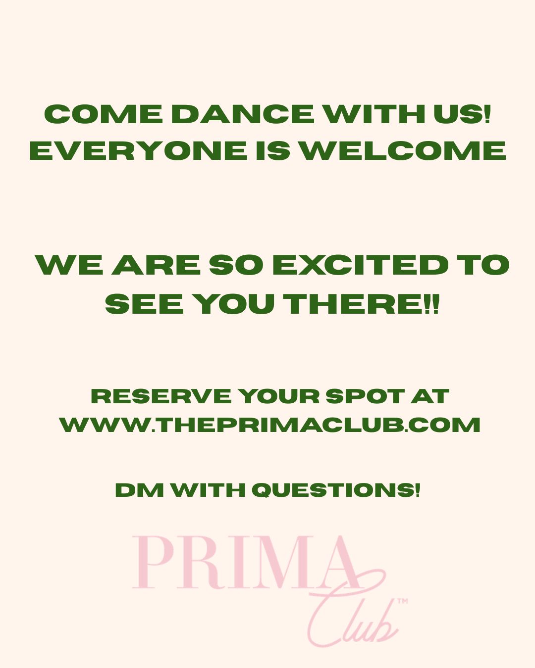 THE PRIMA CLUB EVENT! Ballet class + Shop and Connect!