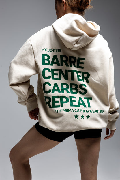 Ava Sautter's BARRE CENTER CARBS REPEAT HOODIE.