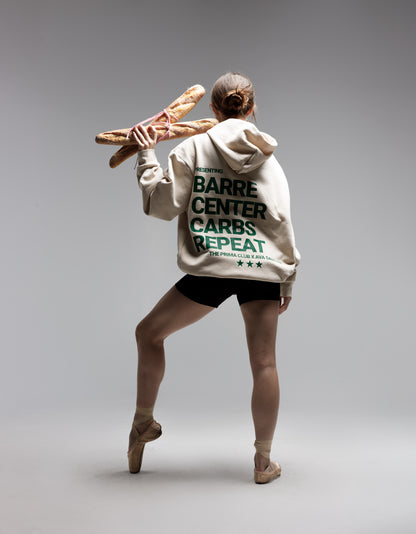 Ava Sautter's BARRE CENTER CARBS REPEAT HOODIE.