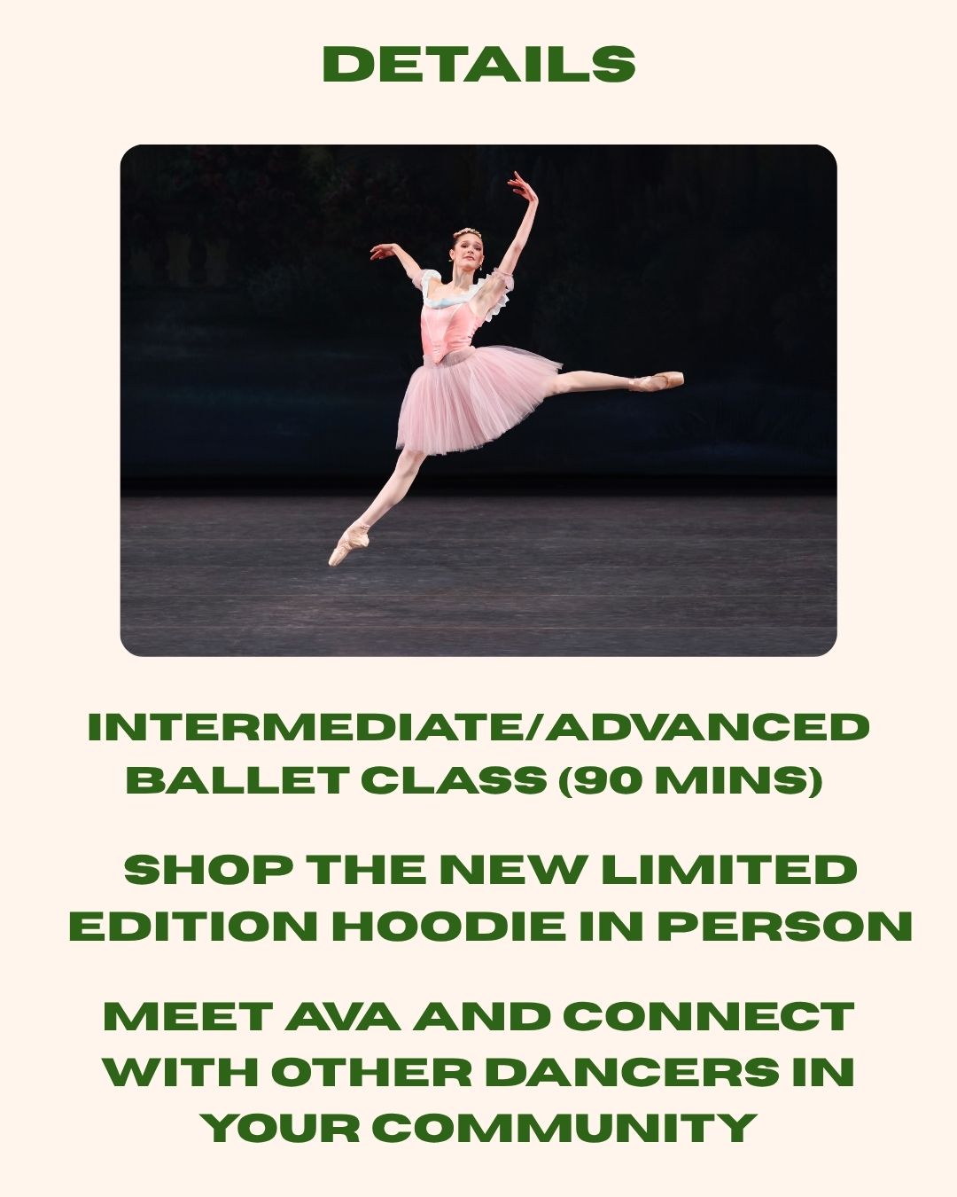 THE PRIMA CLUB EVENT! Ballet class + Shop and Connect!