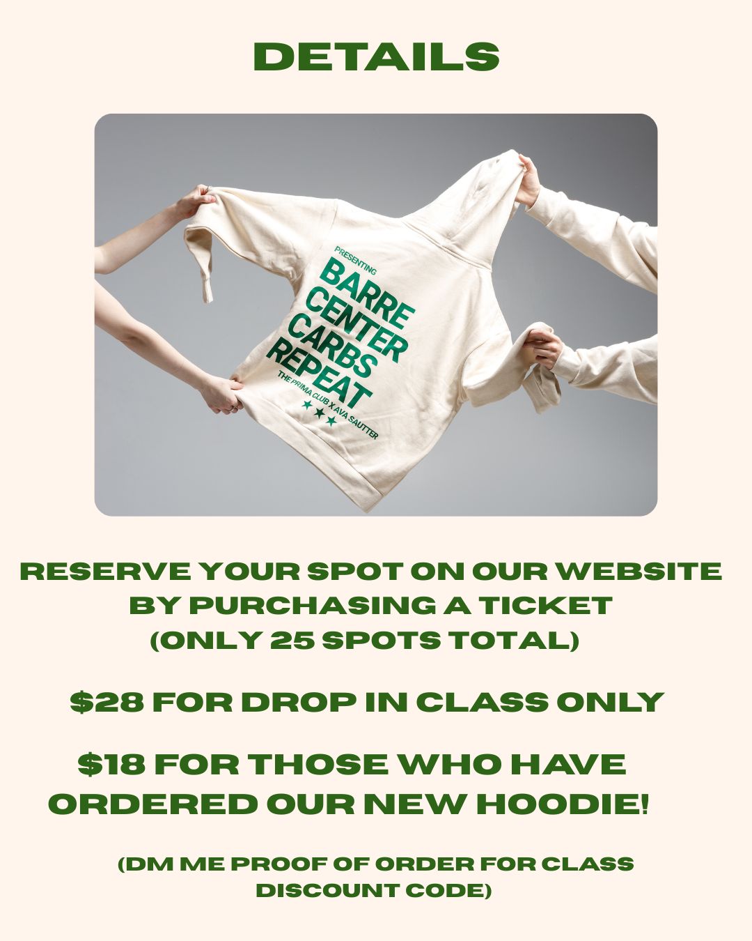 THE PRIMA CLUB EVENT! Ballet class + Shop and Connect!