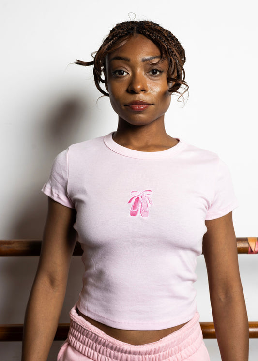 pointe shoe baby tee